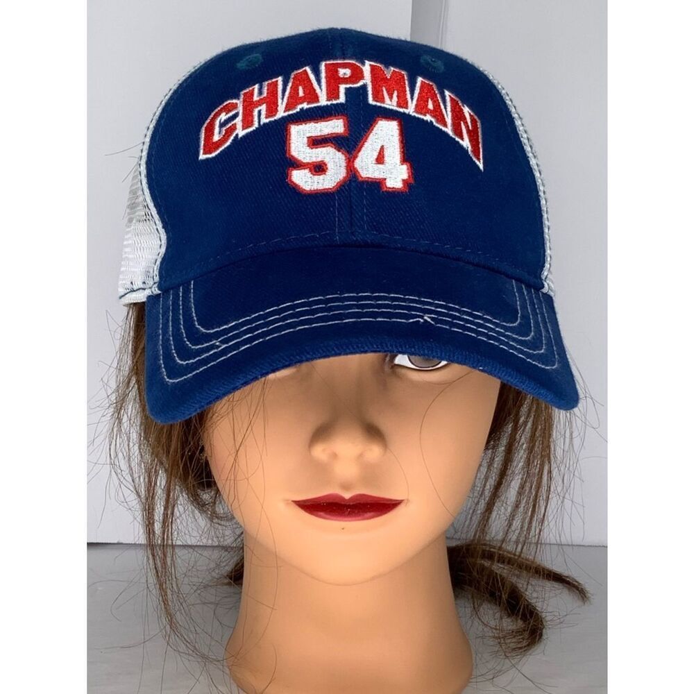 Chapman Blue, Red, White Textile Unisex Trucker Cap MLB  Players Choice Sz OS